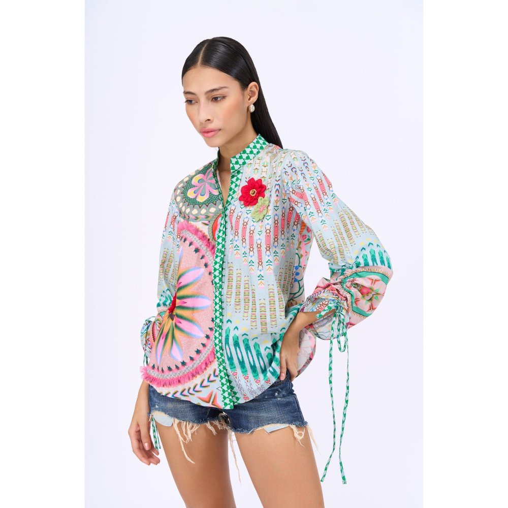 Siddhartha Bansal Green Floral Boy Friend Shirt