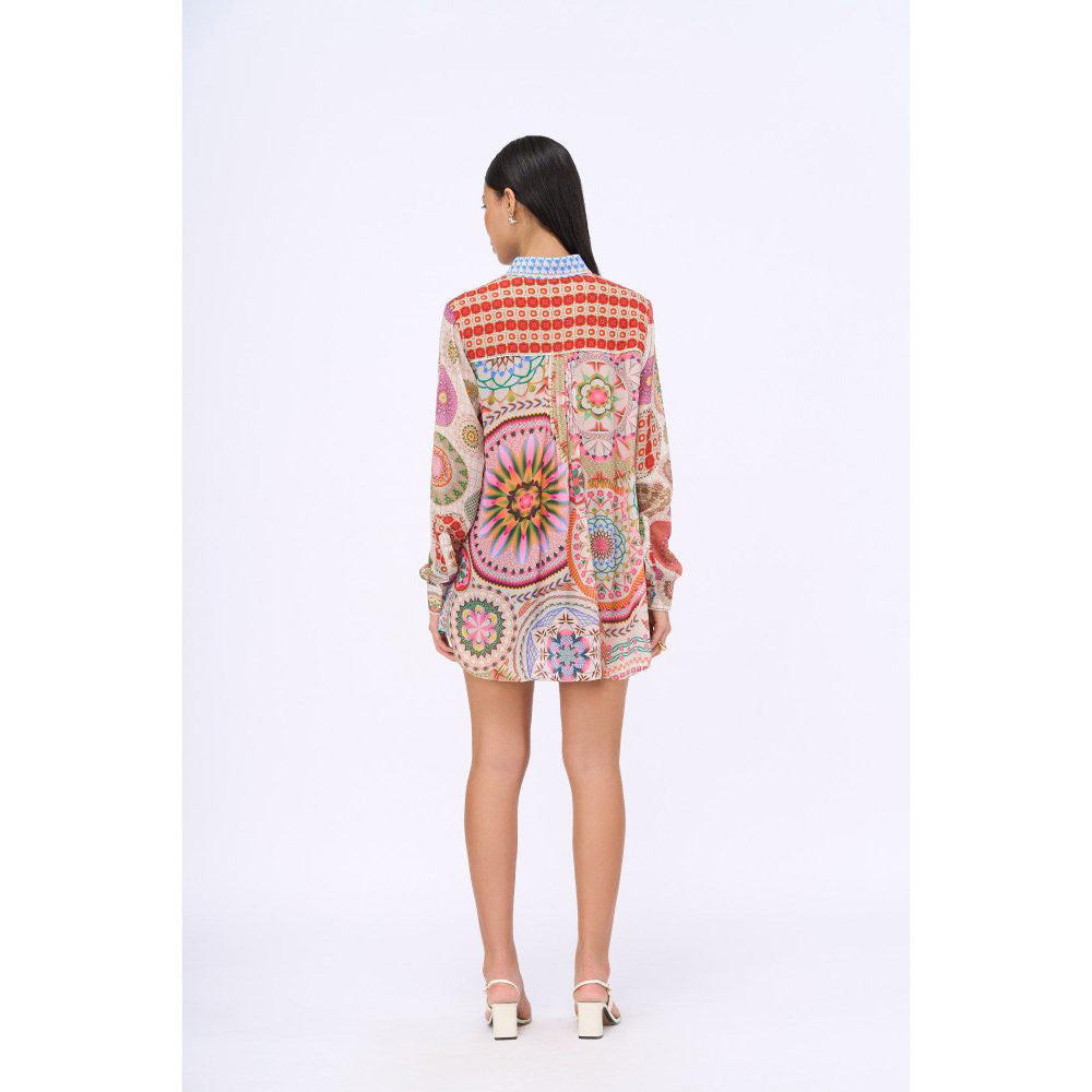 Siddhartha Bansal Blue Printed Tutti Frutti Shirt