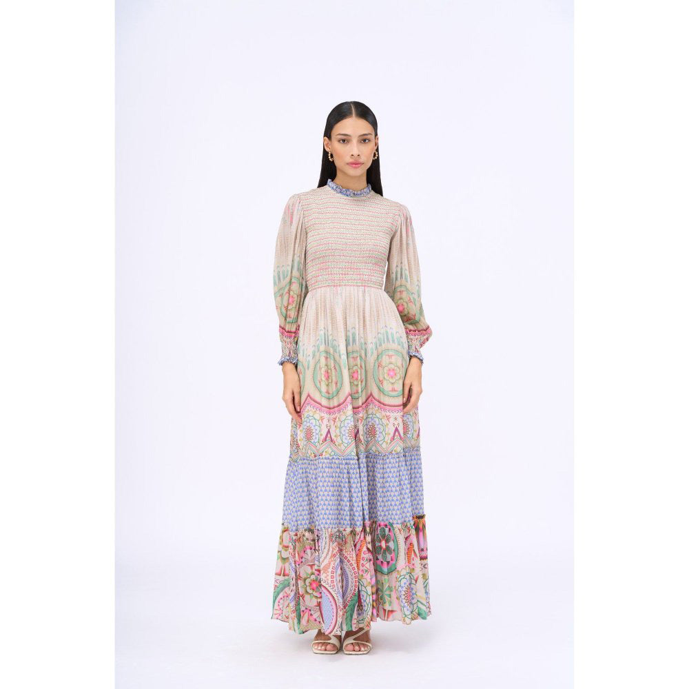 Siddhartha Bansal Multi-Colour Printed Free Fallin Tier Dress