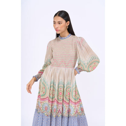 Siddhartha Bansal Multi-Colour Printed Free Fallin Tier Dress
