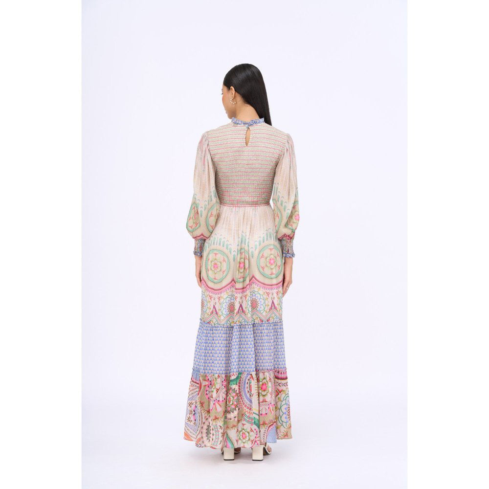 Siddhartha Bansal Multi-Colour Printed Free Fallin Tier Dress