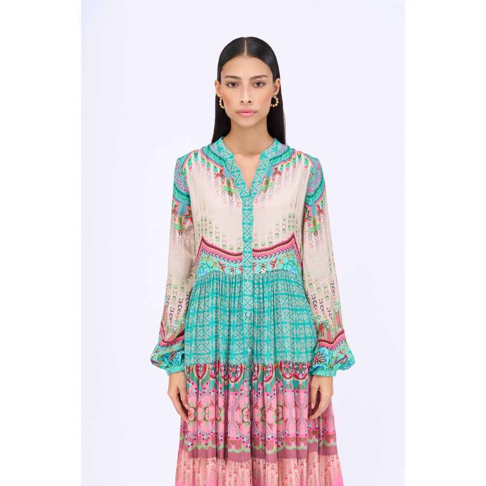 Siddhartha Bansal Multicoloured Printed Elan Dress