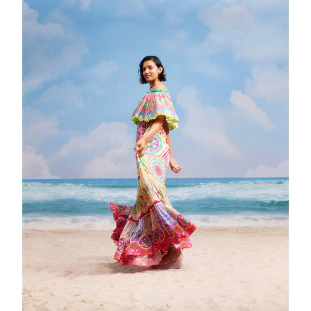 Siddhartha Bansal Multi-Colour Printed Lotus Dress