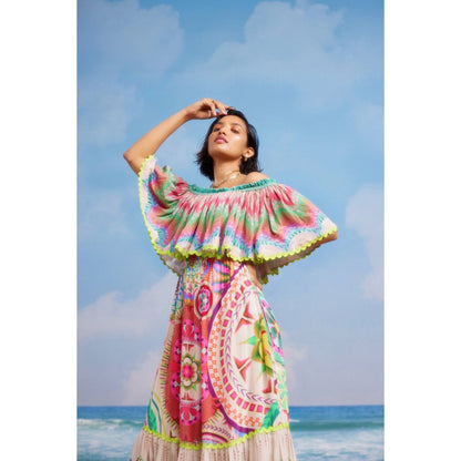 Siddhartha Bansal Multi-Colour Printed Lotus Dress