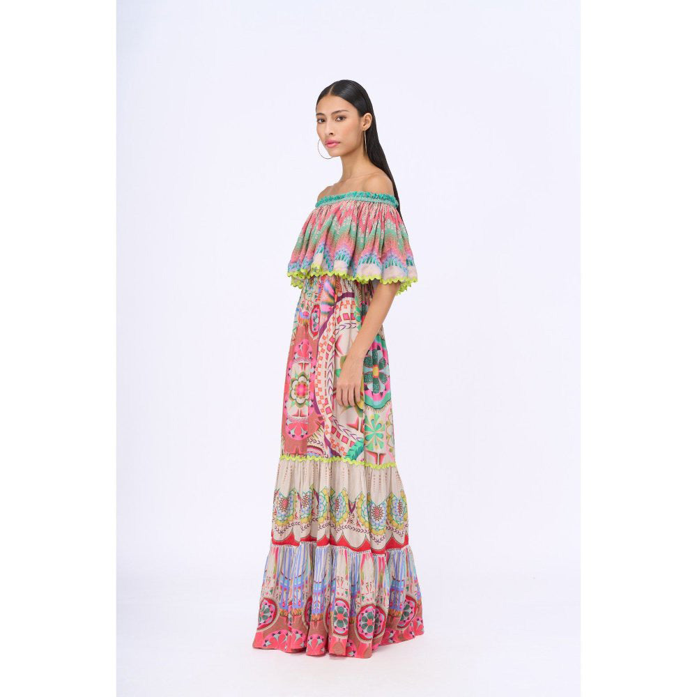 Siddhartha Bansal Multi-Colour Printed Lotus Dress