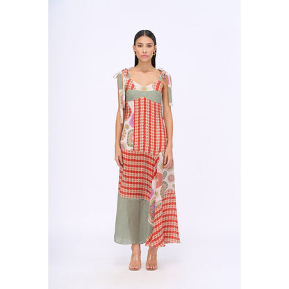 Siddhartha Bansal Orange Printed Vouge Dress
