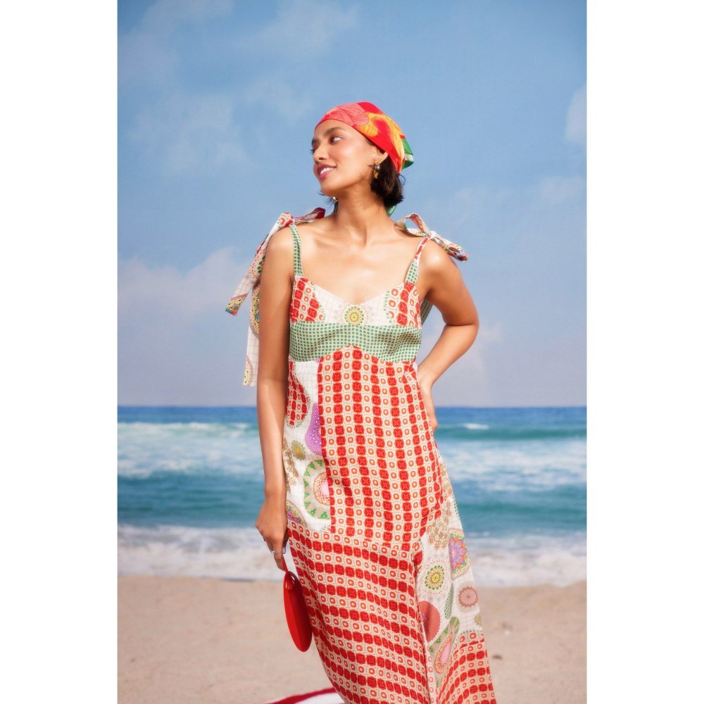 Siddhartha Bansal Orange Printed Vouge Dress