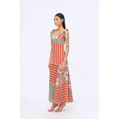 Siddhartha Bansal Orange Printed Vouge Dress