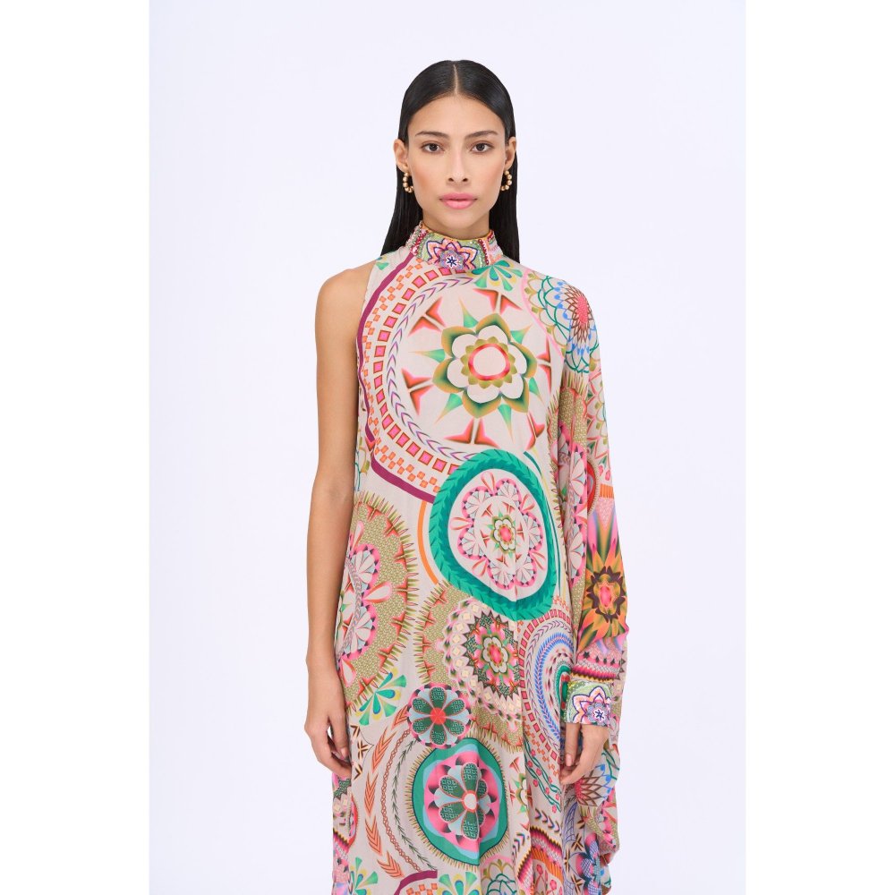 Siddhartha Bansal Beige Embroidered Stayin Alive Dress
