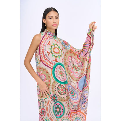 Siddhartha Bansal Beige Embroidered Stayin Alive Dress