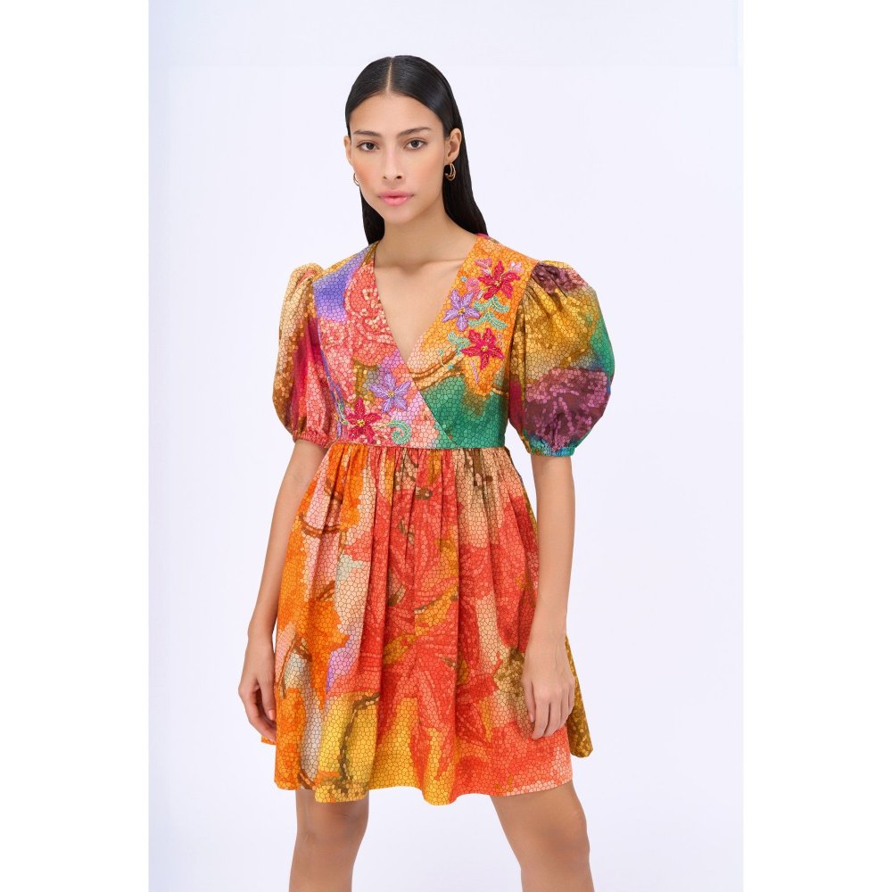 Siddhartha Bansal Multi-Colour Printed The Burble Dress