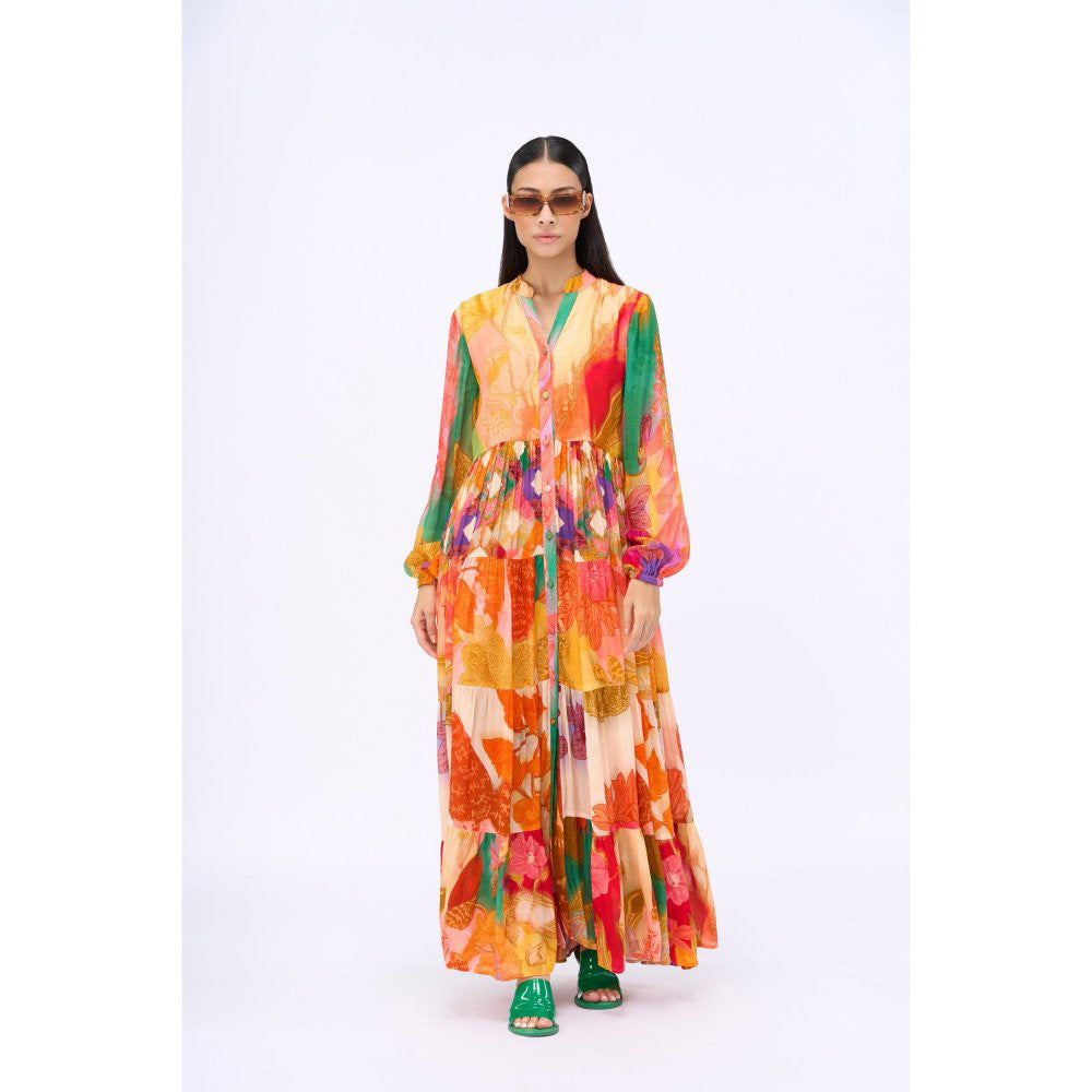 Siddhartha Bansal Multi-Colour Printed Elisa Maxi Dress