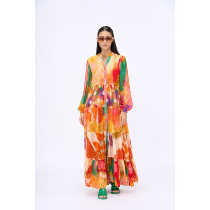 Siddhartha Bansal Multi-Colour Printed Elisa Maxi Dress