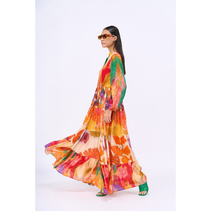 Siddhartha Bansal Multi-Colour Printed Elisa Maxi Dress