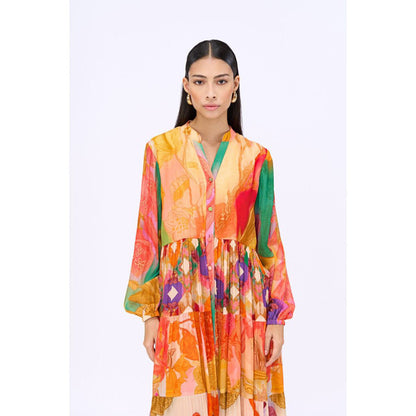 Siddhartha Bansal Multi-Colour Printed Elisa Maxi Dress