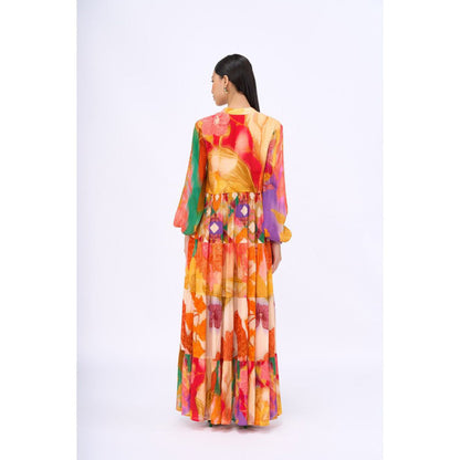 Siddhartha Bansal Multi-Colour Printed Elisa Maxi Dress