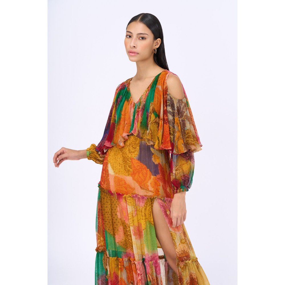 Siddhartha Bansal Multi-Colour Printed Carnival Maxi Dress