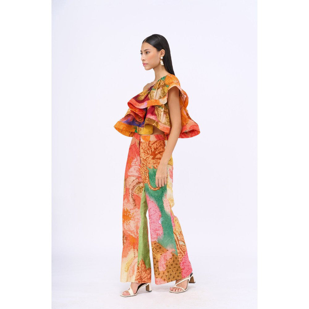 Siddhartha Bansal Multi-Colour Printed Flame Co-Ord (Set of 2)