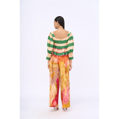 Siddhartha Bansal Multi-Colour Stripes Cabana Top with Pant (Set of 2)
