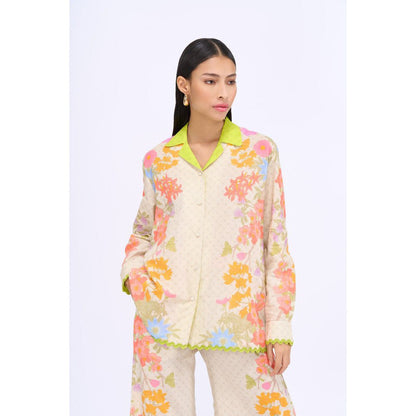 Siddhartha Bansal White Printed Pearl Radiance Co-Ord (Set of 2)