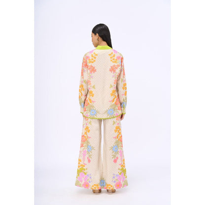 Siddhartha Bansal White Printed Pearl Radiance Co-Ord (Set of 2)