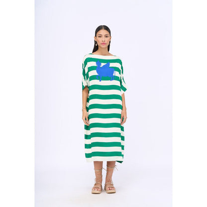 Siddhartha Bansal Green Stripes Cabana Dress