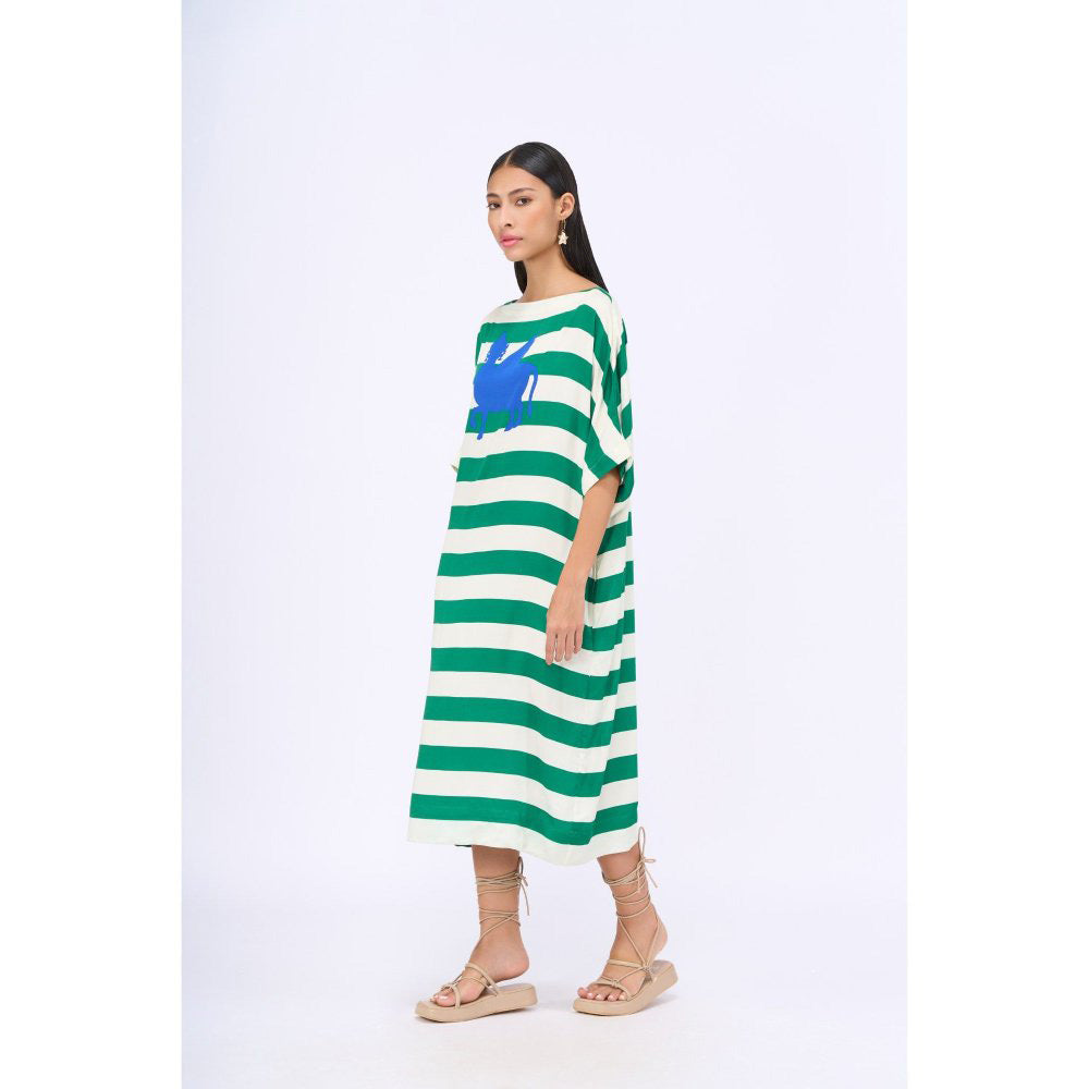 Siddhartha Bansal Green Stripes Cabana Dress