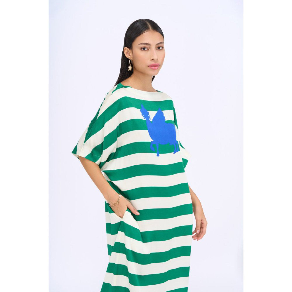 Siddhartha Bansal Green Stripes Cabana Dress