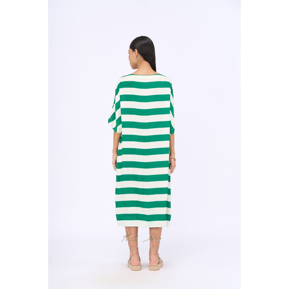 Siddhartha Bansal Green Stripes Cabana Dress