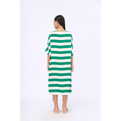 Siddhartha Bansal Green Stripes Cabana Dress