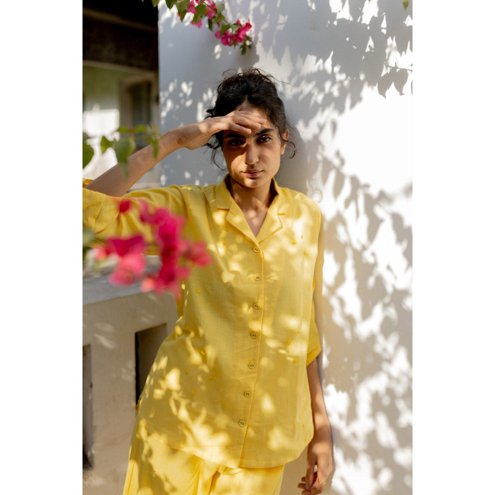Silai Studio Lemon Yellow Shirt and Pant (Set of 2)