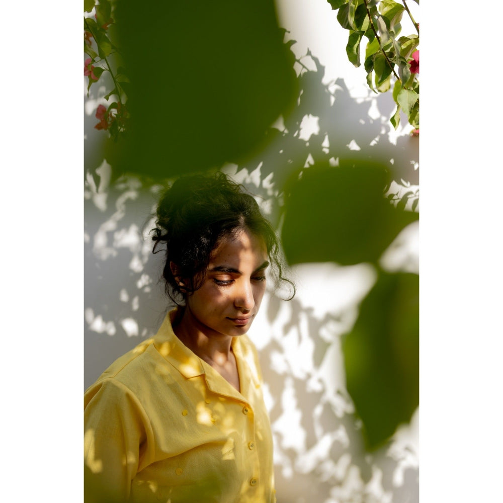 Silai Studio Lemon Yellow Shirt and Pant (Set of 2)
