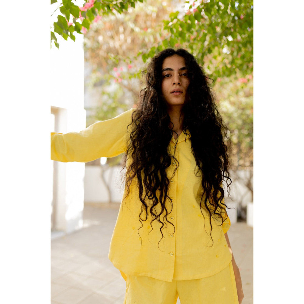 Silai Studio Lemon Yellow Shirt and Pant (Set of 2)