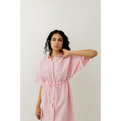 Silai Studio Bubblegum Pink Shirt Knee Length Dress