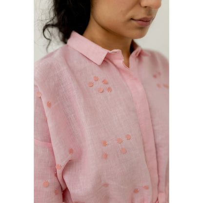 Silai Studio Bubblegum Pink Shirt Knee Length Dress