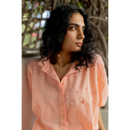 Silai Studio Bubblegum Pink Cotton Shirt and Pant (Set of 2)