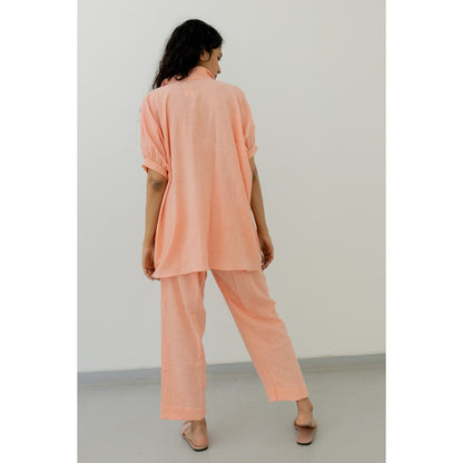 Silai Studio Bubblegum Pink Cotton Shirt and Pant (Set of 2)