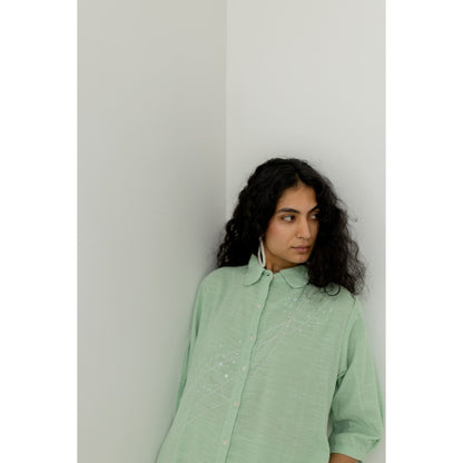 Silai Studio Mint Green Cotton Kurta