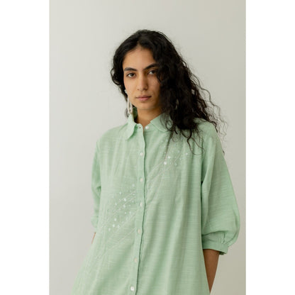 Silai Studio Mint Green Cotton Kurta