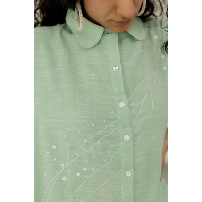 Silai Studio Mint Green Cotton Kurta