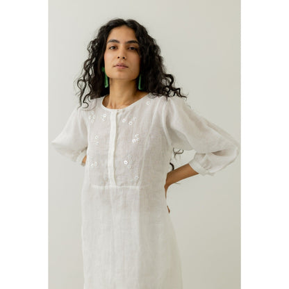 Silai Studio White Bandhani Kurta