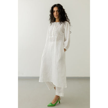Silai Studio White Bandhani Kurta