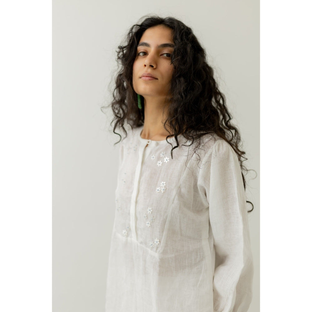 Silai Studio White Bandhani Kurta