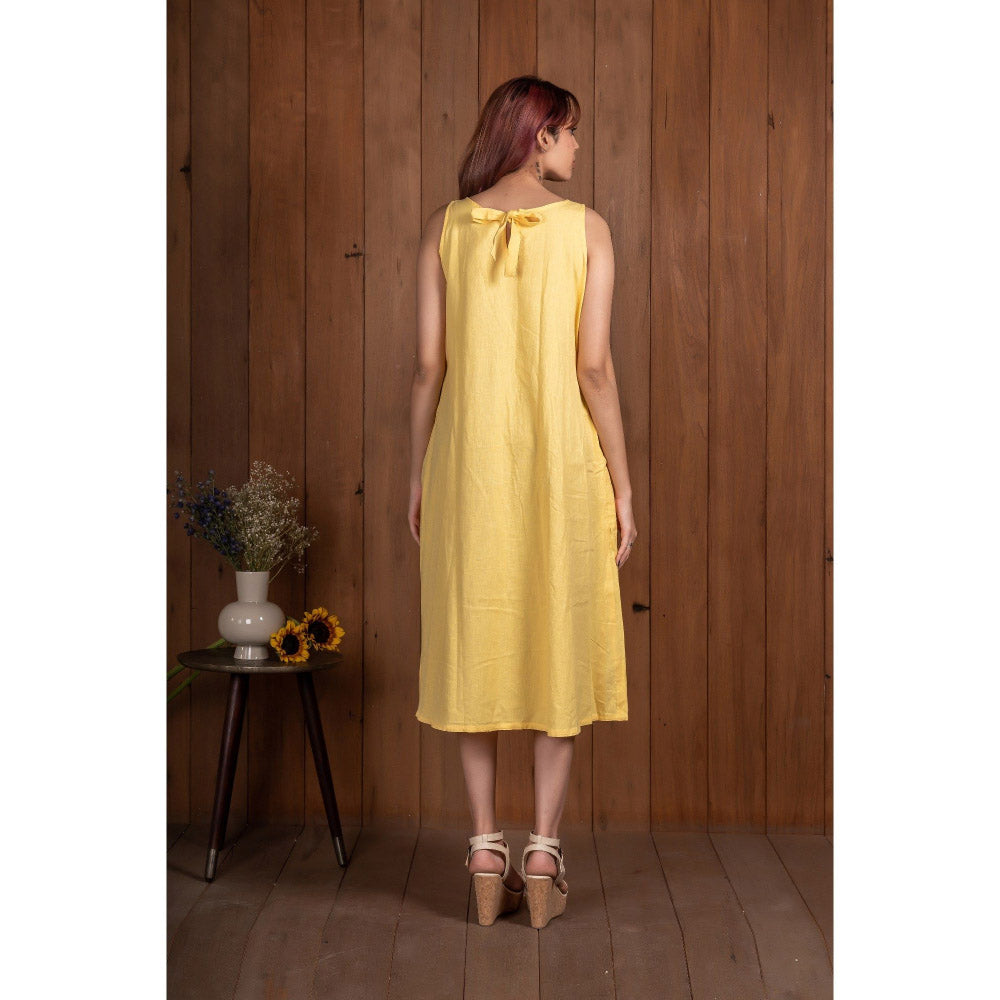 Silai Studio Mogra Midi Dress With Inner (Set of 2)