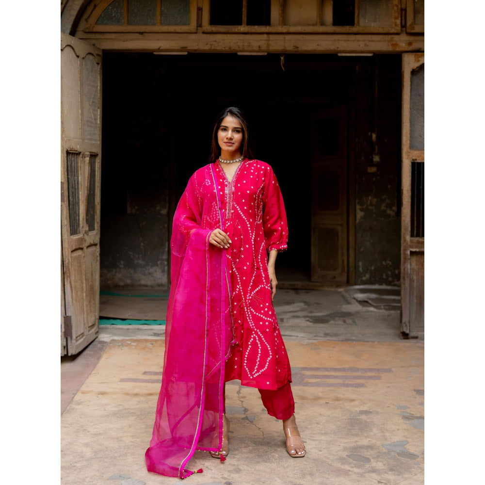 Silai Studio Falak Kurta With Pant & Dupatta for Women (Set of 3)