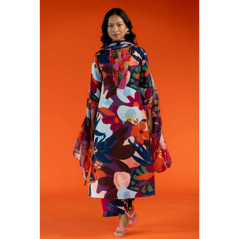 Silai Studio Sadabahaar Kurta With Pant & Dupatta for Women (Set of 3)