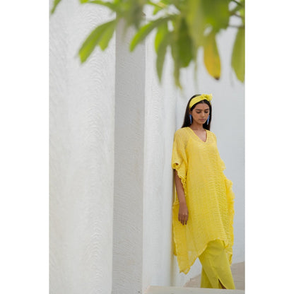 Silai Studio Iced Lemon Kaftan with Inner (Set of 2)