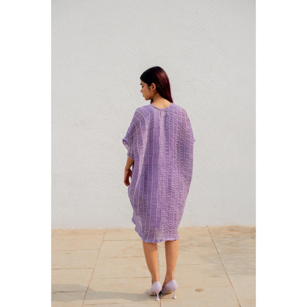 Silai Studio Thistle Lavender Cocoon Kaftan Dress with Inner (Set of 2)