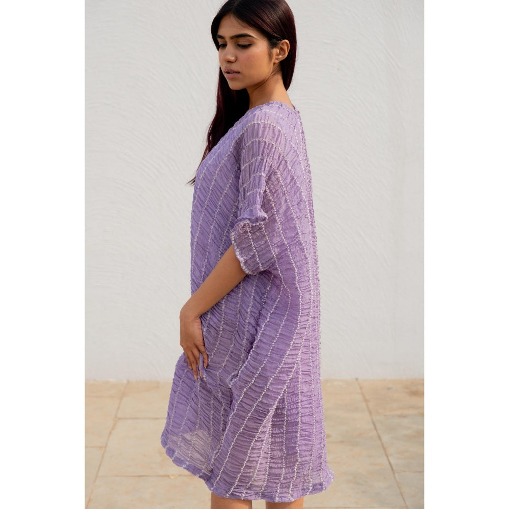 Silai Studio Thistle Lavender Cocoon Kaftan Dress with Inner (Set of 2)