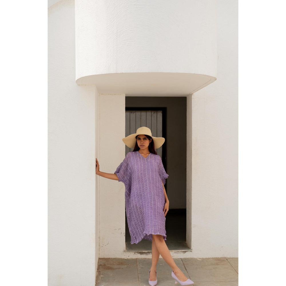 Silai Studio Thistle Lavender Cocoon Kaftan Dress with Inner (Set of 2)
